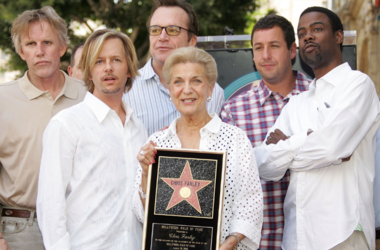 Gary Busey, David Spade, Tom Arnold, Mary Anne Farley, Chris Farley's mother, Adam Sandler and Chris Rock attend the Hollywood Walk of Fame Star ceremony for actor Chris Farley, who was honored with a star posthumously.