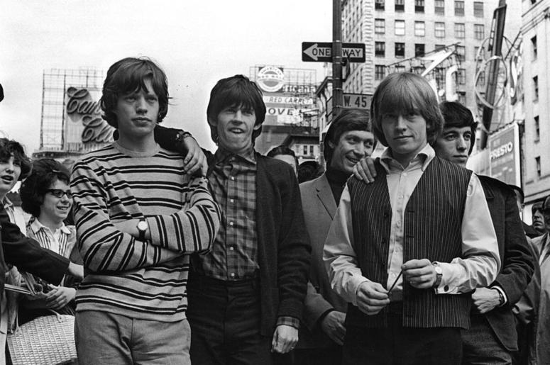 From left to right: Mick Jagger, Keith Richards, Charlie Watts, Brian Jones (1942 - 1969), and Bill Wyman. From left to right: Mick Jagger, Keith Richards, Charlie Watts, Brian Jones (1942 - 1969), and Bill Wyman.