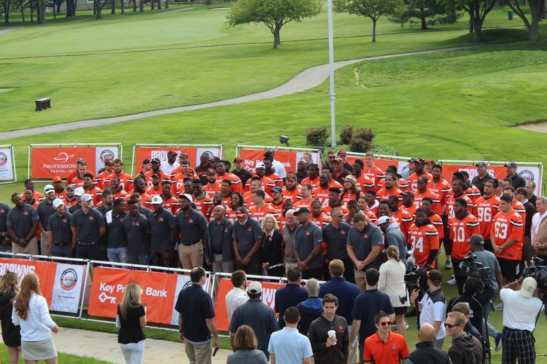 Members of the organization pose for a group photo at the 19th annual Cleveland Browns Foundation Golf Outing on May 21, 2018 Members of the organization pose for a group photo at the 19th annual Cleveland Browns Foundation Golf Outing on May 21, 2018