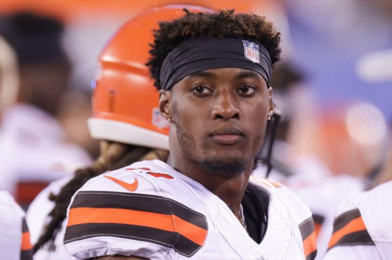 Cleveland Browns cornerback Denzel Ward (21) looks on during the second half against the New York Giants at MetLife Stadium. Cleveland Browns cornerback Denzel Ward (21) looks on during the second half against the New York Giants at MetLife Stadium.
