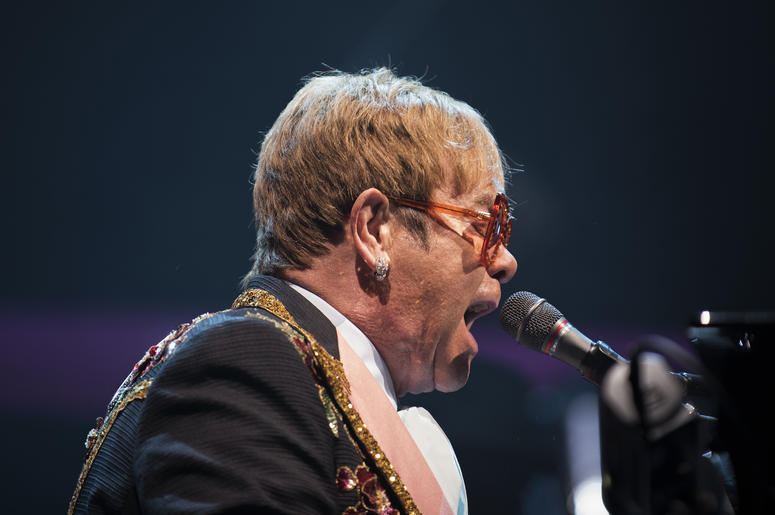 Elton John takes the stage at the Wells Fargo Center in Philadelphia, Pa. Elton John takes the stage at the Wells Fargo Center in Philadelphia, Pa.