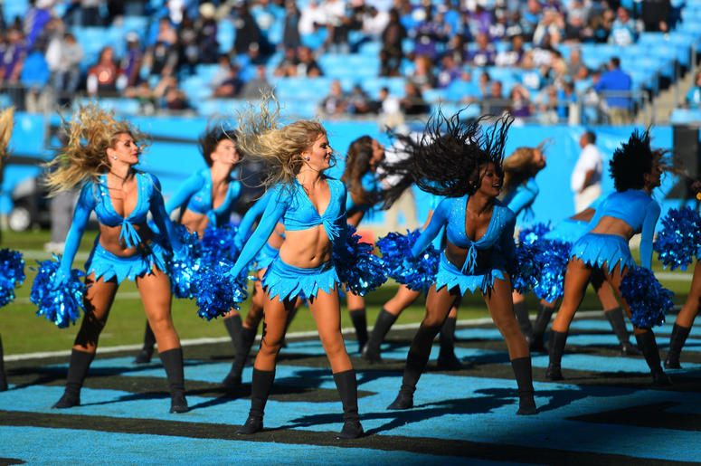 Carolina Panthers cheerleaders perform in the fourth quarter at Bank of America Stadium. Carolina Panthers cheerleaders perform in the fourth quarter at Bank of America Stadium.