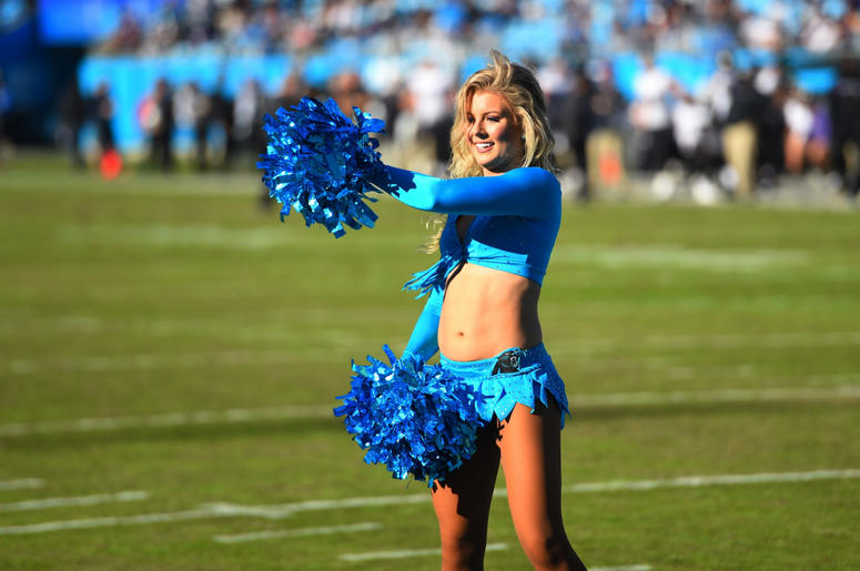 Carolina Panthers cheerleader performs in the fourth quarter at Bank of America Stadium. Carolina Panthers cheerleader performs in the fourth quarter at Bank of America Stadium.
