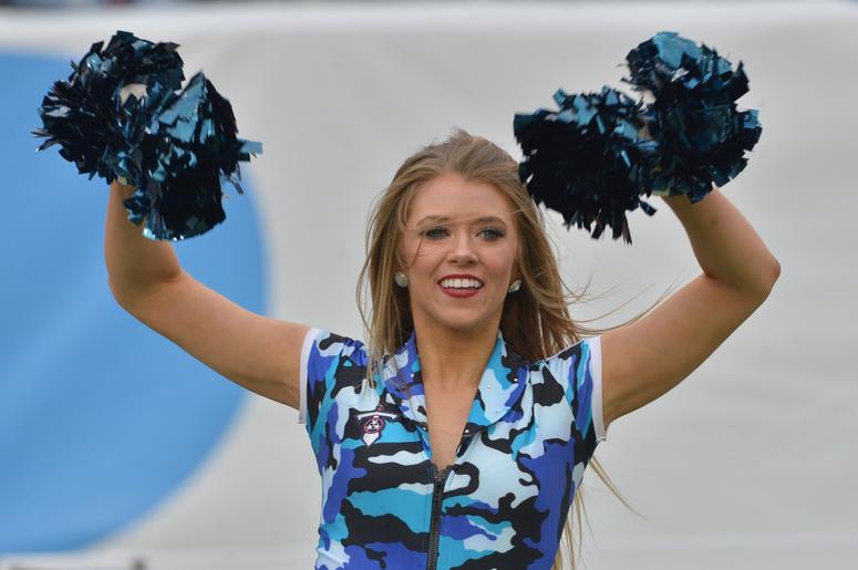 Tennessee Titans Cheerleaders perform following a game between the Tennessee Titans and the New England Patriots at Nissan Stadium. Tennessee won 34-10. Tennessee Titans Cheerleaders perform following a game between the Tennessee Titans and the New England Patriots at Nissan Stadium. Tennessee won 34-10.