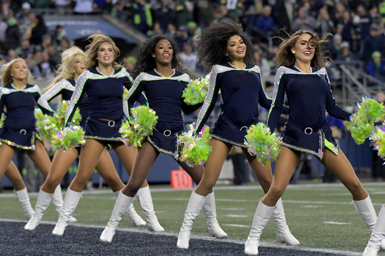 eattle Seahawks cheerleaders perform against the Green Bay Packers during the first half at CenturyLink Field eattle Seahawks cheerleaders perform against the Green Bay Packers during the first half at CenturyLink Field