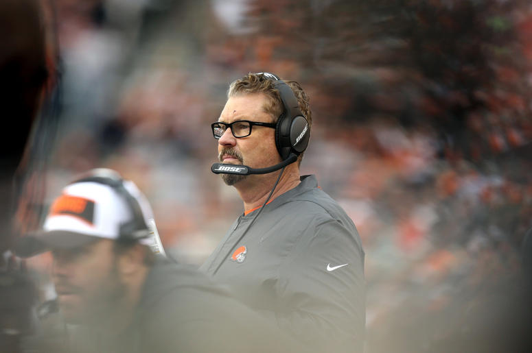 leveland Browns interim head coach Gregg Williams stands on the sidelines against the Cincinnati Bengals in the second half at Paul Brown Stadium. leveland Browns interim head coach Gregg Williams stands on the sidelines against the Cincinnati Bengals in the second half at Paul Brown Stadium.