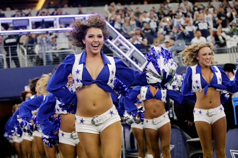 Dec 9, 2018; Arlington, TX, USA; Dallas Cowboys cheerleader performs during a timeout from the game against the Philadelphia Eagles at AT&T Stadium. Mandatory Credit: Matthew Emmons-USA TODAY Sports Dec 9, 2018; Arlington, TX, USA; Dallas Cowboys cheerleader performs during a timeout from the game against the Philadelphia Eagles at AT&T Stadium. Mandatory Credit: Matthew Emmons-USA TODAY Sports