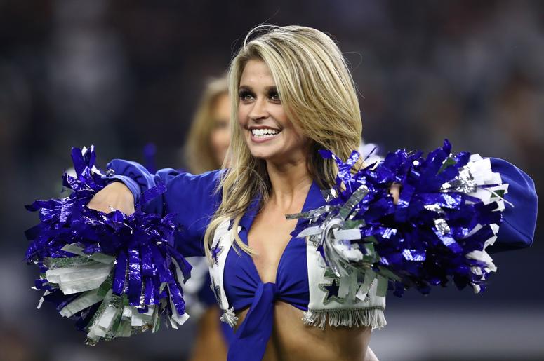 Dec 9, 2018; Arlington, TX, USA; Dallas Cowboys cheerleader performs during a timeout from the game against the Philadelphia Eagles at AT&T Stadium. Mandatory Credit: Matthew Emmons-USA TODAY Sports Dec 9, 2018; Arlington, TX, USA; Dallas Cowboys cheerleader performs during a timeout from the game against the Philadelphia Eagles at AT&T Stadium. Mandatory Credit: Matthew Emmons-USA TODAY Sports