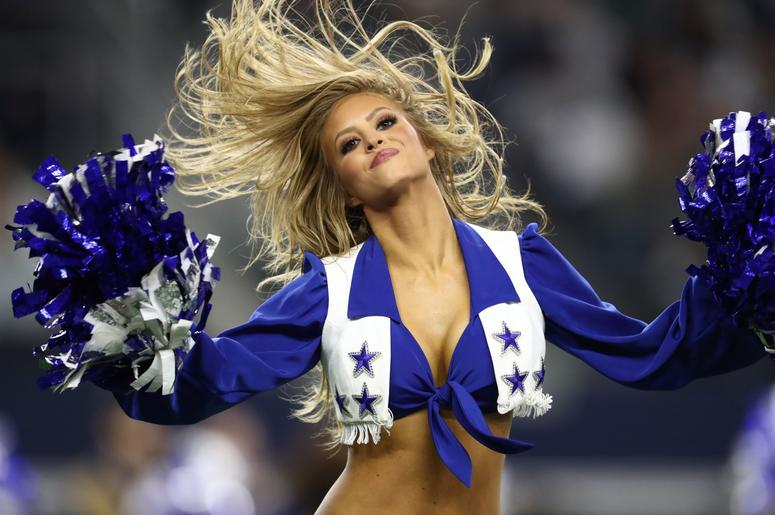 Dec 9, 2018; Arlington, TX, USA; Dallas Cowboys cheerleader performs during a timeout from the game against the Philadelphia Eagles at AT&T Stadium. Mandatory Credit: Matthew Emmons-USA TODAY Sports Dec 9, 2018; Arlington, TX, USA; Dallas Cowboys cheerleader performs during a timeout from the game against the Philadelphia Eagles at AT&T Stadium. Mandatory Credit: Matthew Emmons-USA TODAY Sports
