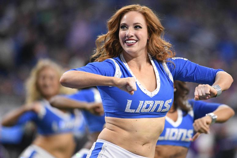 Detroit Lions cheerleaders perform during the game against the Minnesota Vikings at Ford Field. Detroit Lions cheerleaders perform during the game against the Minnesota Vikings at Ford Field.