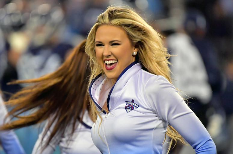 ennessee Titans Cheerleader performs during the first half against the Indianapolis Colts at Nissan Stadium. ennessee Titans Cheerleader performs during the first half against the Indianapolis Colts at Nissan Stadium.