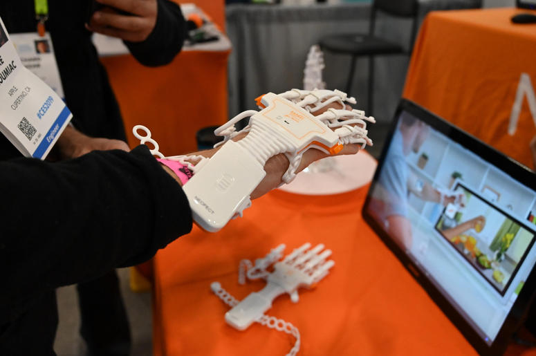 January 8, 2019; Las Vegas, NV, USA; The RAPAEL Smart Glove is an interactive home rehabilitation therapy for stroke survivors to regain hand function during the Consumer Electronics Show 2019 at the Sands Expo Convention Center. January 8, 2019; Las Vegas, NV, USA; The RAPAEL Smart Glove is an interactive home rehabilitation therapy for stroke survivors to regain hand function during the Consumer Electronics Show 2019 at the Sands Expo Convention Center.