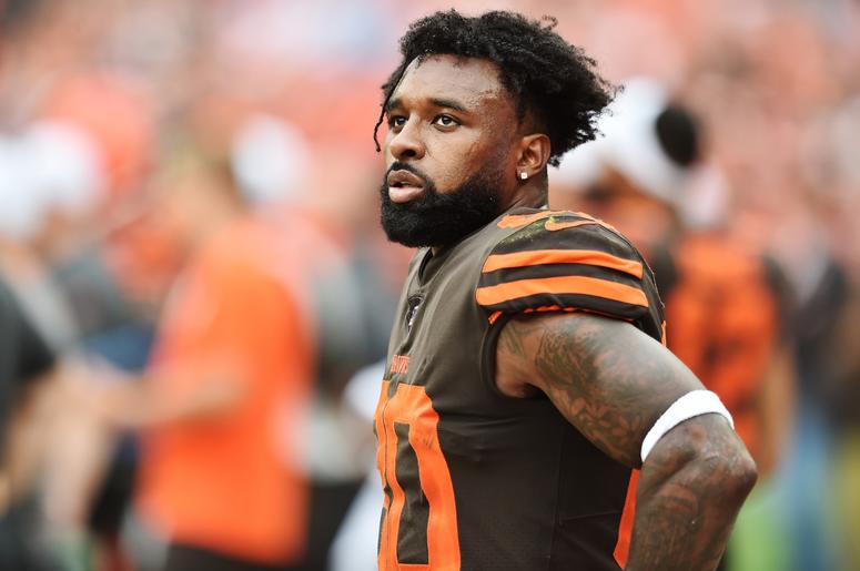 leveland Browns wide receiver Jarvis Landry (80) looks on during the second leveland Browns wide receiver Jarvis Landry (80) looks on during the second