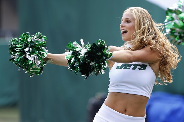 New York Jets cheerleaders during the second quarter at MetLife Stadium New York Jets cheerleaders during the second quarter at MetLife Stadium