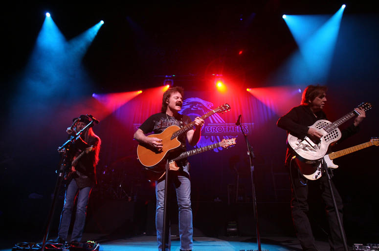 Tom Johnston, center, Patrick Simmons, left, and John McFee of the Doobie Brothers Tom Johnston, center, Patrick Simmons, left, and John McFee of the Doobie Brothers