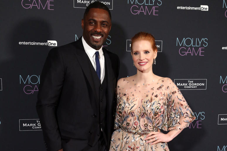dris Elba and Jessica Chastain attending the UK Premiere of Molly's Game, at Vue West End, Leicester Square, London. dris Elba and Jessica Chastain attending the UK Premiere of Molly's Game, at Vue West End, Leicester Square, London.