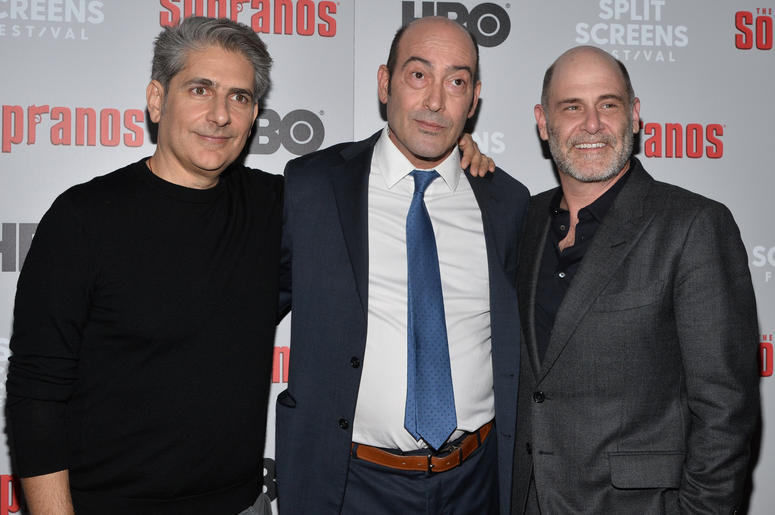 Michael Imperiioli, John Ventimiglia and Executive Producer/writer Matthew Weiner attend The Sopranos 20th Anniversary Red carpet and Panel Discussion during the Sopranos Film Festival at SVA Theatre in New York, NY, Michael Imperiioli, John Ventimiglia and Executive Producer/writer Matthew Weiner attend The Sopranos 20th Anniversary Red carpet and Panel Discussion during the Sopranos Film Festival at SVA Theatre in New York, NY,