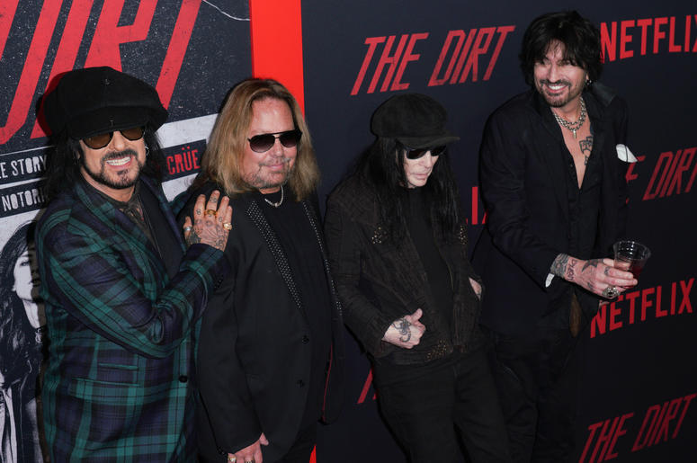 Vince Neil, Nikki Sixx, Mick Mars and Tommy Lee of Motley Crue at Los Angeles Premiere Of Netflix's 'The Dirt' held at The ArcLight Hollywood - Cinerama Dome on March 18, 2019 in Hollywood, CA Vince Neil, Nikki Sixx, Mick Mars and Tommy Lee of Motley Crue at Los Angeles Premiere Of Netflix's 'The Dirt' held at The ArcLight Hollywood - Cinerama Dome on March 18, 2019 in Hollywood, CA