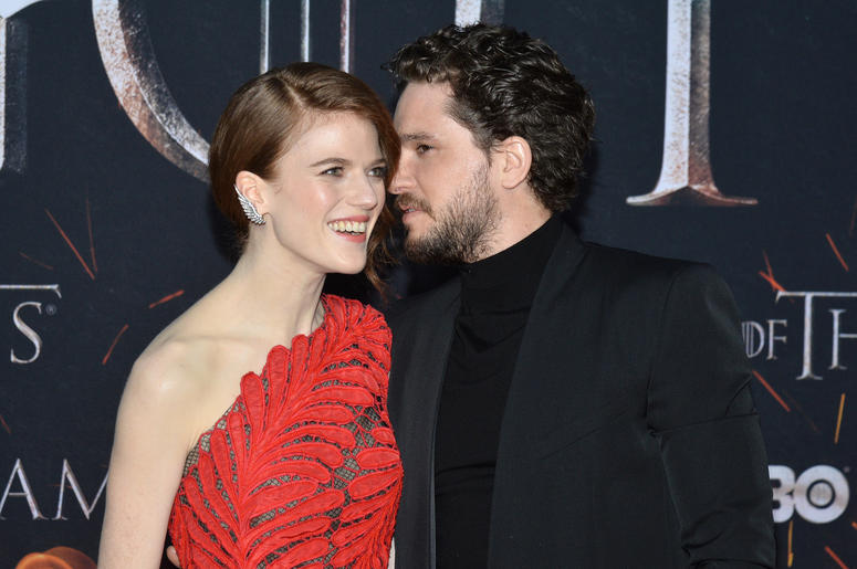 (L-R) Rose Leslie and Kit Harington attend HBO's "Game of Thrones" eight and final season premiere at Radio City Music Hall in New York, NY, April 3, 2019. (L-R) Rose Leslie and Kit Harington attend HBO's "Game of Thrones" eight and final season premiere at Radio City Music Hall in New York, NY, April 3, 2019.