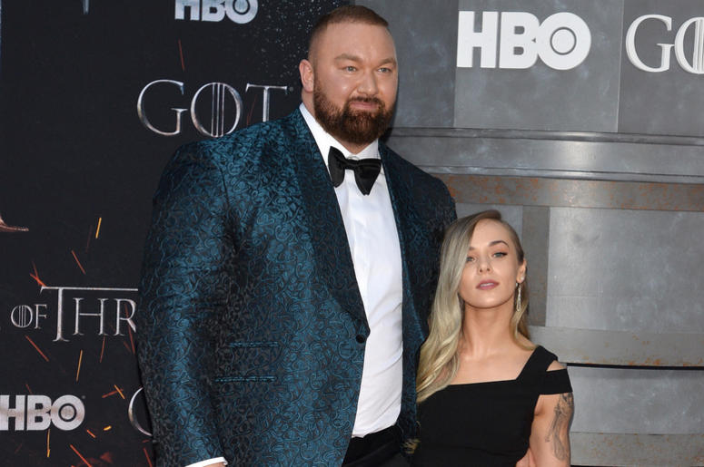 (L-R) Hafþor Julius Bjornsson and Kelsey Henson attend HBO's "Game of Thrones" eight and final season premiere at Radio City Music Hall in New York, NY, April 3, 2019. (L-R) Hafþor Julius Bjornsson and Kelsey Henson attend HBO's "Game of Thrones" eight and final season premiere at Radio City Music Hall in New York, NY, April 3, 2019.
