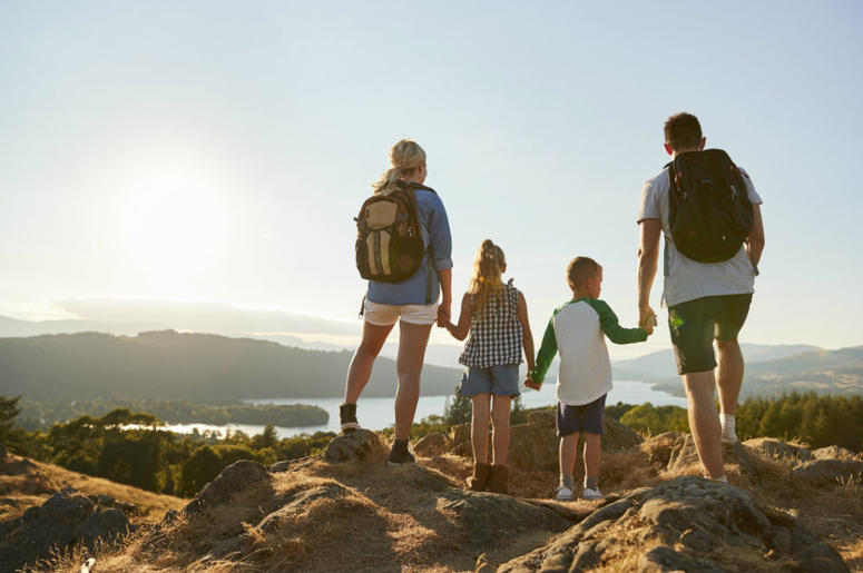 family hiking family hiking