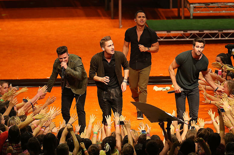 Members of Big Time Rush perform during the Nickelodeon Slimefest 2013 matinee show at Sydney Olympic Park Sports Centre on September 27, 2013 in Sydney, Australia Members of Big Time Rush perform during the Nickelodeon Slimefest 2013 matinee show at Sydney Olympic Park Sports Centre on September 27, 2013 in Sydney, Australia