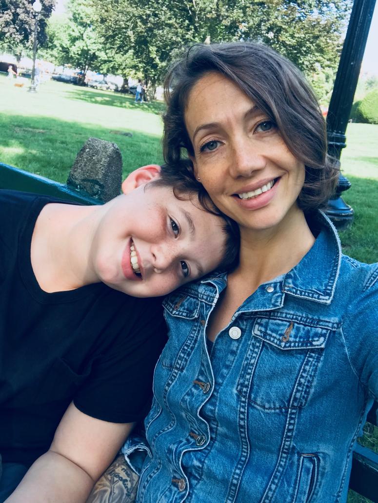 Catie + her son Catie + her son