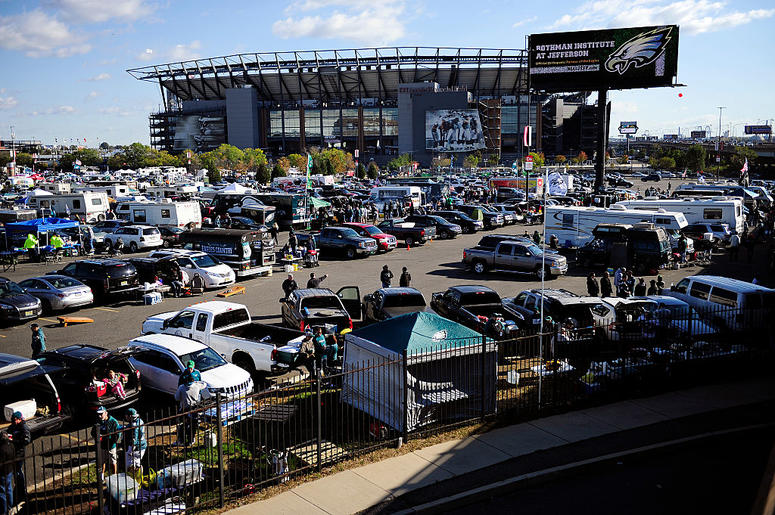 Eagles Tailgate Fans tailgate at Lincoln Financial Field before the Philadelphia Eagles take on the Minnesota Vikings on October 23, 2016 in Philadelphia, Pennsylvania.