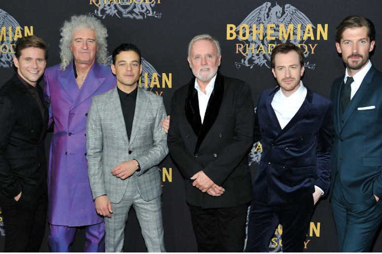 Actor Allen Leech, musician Brian may, actor Rami Malek, musican Roger Taylor and actors Joe Mazzello and Gwilym Lee attend the NY special screening of Bohemian Rhapsody Actor Allen Leech, musician Brian may, actor Rami Malek, musican Roger Taylor and actors Joe Mazzello and Gwilym Lee attend the NY special screening of Bohemian Rhapsody