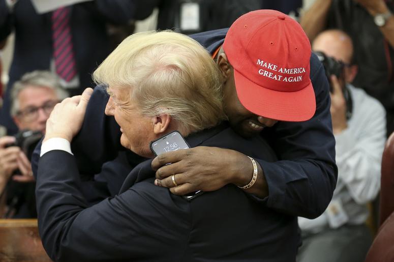 Donald Trump hugs Kanye West Donald Trump hugs Kanye West