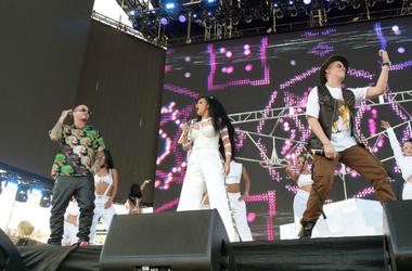 J Balvin, Cardi B, and Bad Bunny perform onstage during the 2018 Coachella Valley Music And Arts Festival at the Empire Polo Field on April 22, 2018 in Indio, California. J Balvin, Cardi B, and Bad Bunny perform onstage during the 2018 Coachella Valley Music And Arts Festival at the Empire Polo Field on April 22, 2018 in Indio, California.