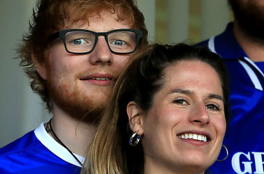 Ed Sheeran & Cherry Seaborn at Soccer Game Musician Ed Sheeran and fiance Cherry Seaborn look on during soccer game in Ipswich, England.