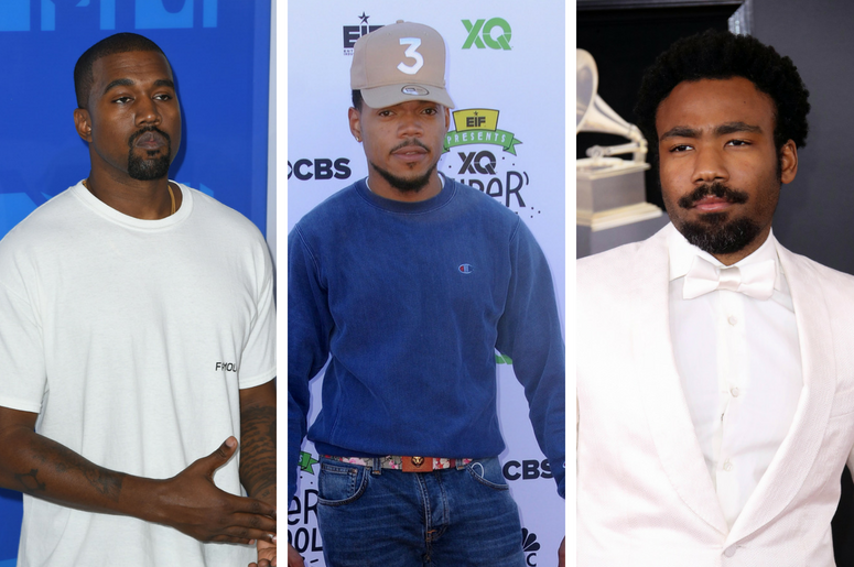 Kanye West / Chance the Rapper / Childish Gambino (Donald Glover) Kanye West / Chance the Rapper / Childish Gambino (Donald Glover)
