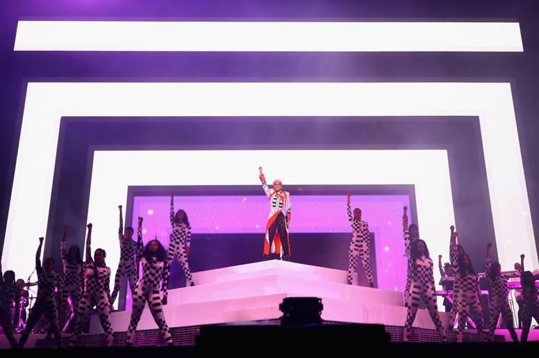 INDIO, CA - APRIL 12: Janelle Monáe performs on Coachella Stage during the 2019 Coachella Valley Music And Arts Festival on April 12, 2019 in Indio, California. (Photo by Rich Fury/Getty Images for Coachella) INDIO, CA - APRIL 12: Janelle Monáe performs on Coachella Stage during the 2019 Coachella Valley Music And Arts Festival on April 12, 2019 in Indio, California. (Photo by Rich Fury/Getty Images for Coachella)
