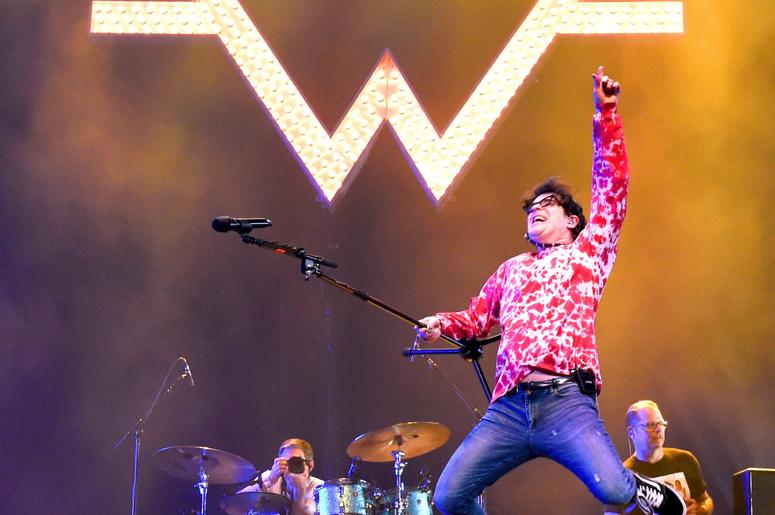 INDIO, CA - APRIL 13: Rivers Cuomo of Weezer performs at Coachella Stage during the 2019 Coachella Valley Music And Arts Festival on April 13, 2019 in Indio, California. (Photo by Kevin Winter/Getty Images for Coachella) INDIO, CA - APRIL 13: Rivers Cuomo of Weezer performs at Coachella Stage during the 2019 Coachella Valley Music And Arts Festival on April 13, 2019 in Indio, California. (Photo by Kevin Winter/Getty Images for Coachella)