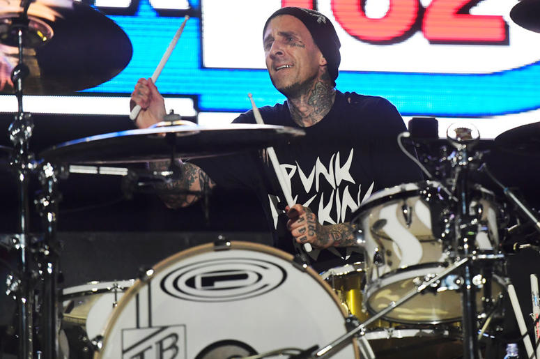 ATLANTIC CITY, NJ - JUNE 30: Travis Barker of Blink-182 performs during the second and final day of Warped Tour on June 30, 2019 in Atlantic City, New Jersey. (Photo by Corey Perrine/Getty Images) ATLANTIC CITY, NJ - JUNE 30: Travis Barker of Blink-182 performs during the second and final day of Warped Tour on June 30, 2019 in Atlantic City, New Jersey. (Photo by Corey Perrine/Getty Images)