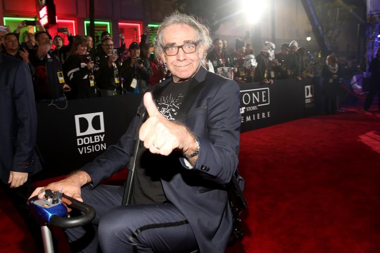 HOLLYWOOD, CA - DECEMBER 10: Actor Peter Mayhew attends The World Premiere of Lucasfilm's highly anticipated, first-ever, standalone Star Wars adventure, "Rogue One: A Star Wars Story" at the Pantages Theatre on December 10, 2016 in Hollywood, California. HOLLYWOOD, CA - DECEMBER 10: Actor Peter Mayhew attends The World Premiere of Lucasfilm's highly anticipated, first-ever, standalone Star Wars adventure, "Rogue One: A Star Wars Story" at the Pantages Theatre on December 10, 2016 in Hollywood, California.