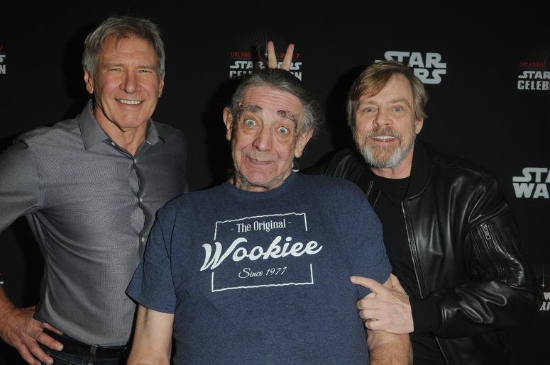 ORLANDO, FL - APRIL 13: Harrison Ford, Peter Mayhew and Mark Hamill attend the 40 Years of Star Wars panel during the 2017 Star Wars Celebrationat Orange County Convention Center on April 13, 2017 in Orlando, Florida. (Photo by Gerardo Mora/Getty Images f ORLANDO, FL - APRIL 13: Harrison Ford, Peter Mayhew and Mark Hamill attend the 40 Years of Star Wars panel during the 2017 Star Wars Celebrationat Orange County Convention Center on April 13, 2017 in Orlando, Florida. (Photo by Gerardo Mora/Getty Images f
