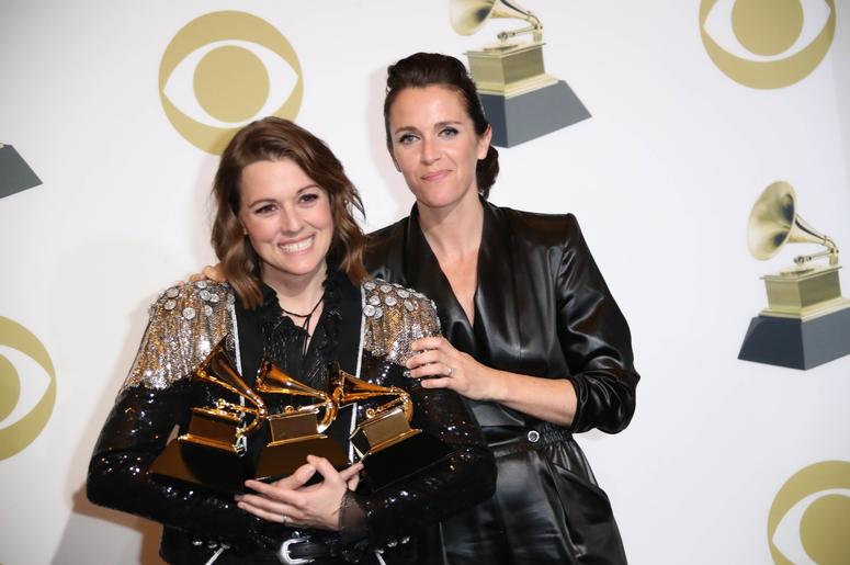 February 10, 2019; Los Angeles, CA, USA; Brandi Carlile, left and Catherine Shepherd pose with her awards for Best Americana Album for 'By the Way, I Forgive You', Best American Roots Song for 'The Joke' and Best American Roots Performance for 'The Joke' February 10, 2019; Los Angeles, CA, USA; Brandi Carlile, left and Catherine Shepherd pose with her awards for Best Americana Album for 'By the Way, I Forgive You', Best American Roots Song for 'The Joke' and Best American Roots Performance for 'The Joke'