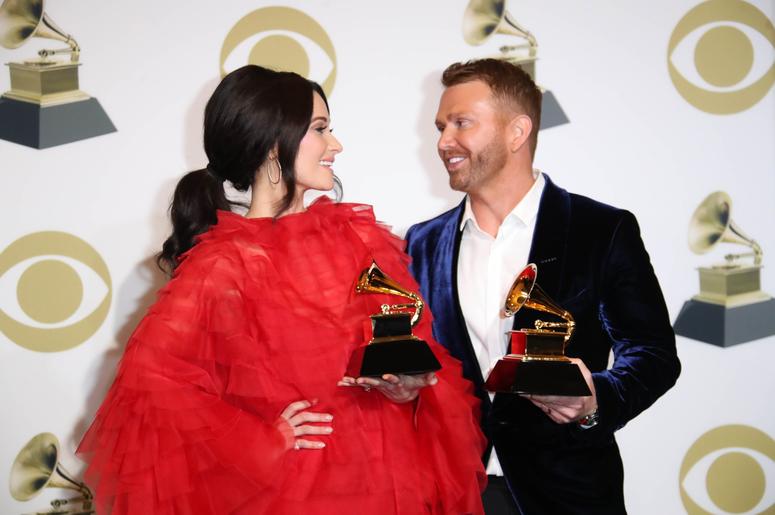 February 10, 2019; Los Angeles, CA, USA; Kacey Musgraves, left and Shane McAnally pose with their awards for Best Country Song for Space Cowboy in the photo room during the 61st Annual GRAMMY Awards on Feb. 10, 2019 at STAPLES Center in Los Angeles, Calif February 10, 2019; Los Angeles, CA, USA; Kacey Musgraves, left and Shane McAnally pose with their awards for Best Country Song for Space Cowboy in the photo room during the 61st Annual GRAMMY Awards on Feb. 10, 2019 at STAPLES Center in Los Angeles, Calif