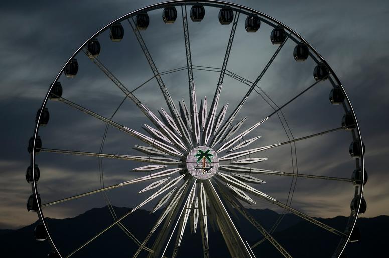 The sun sets over the Coachella Valley Music and Arts Festival in Indio, Calif., on Sunday, April 14, 2019. Blood Orange Coachella The sun sets over the Coachella Valley Music and Arts Festival in Indio, Calif., on Sunday, April 14, 2019. Blood Orange Coachella