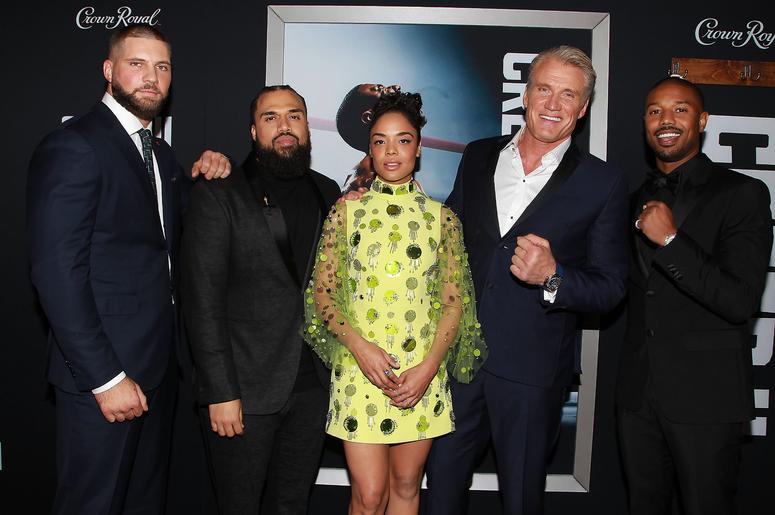 Florian Munteanu, Steven Caple Jr., Tessa Thompson, Dolph Lundgren and Michael B. Jordan Florian Munteanu, Steven Caple Jr., Tessa Thompson, Dolph Lundgren and Michael B. Jordan