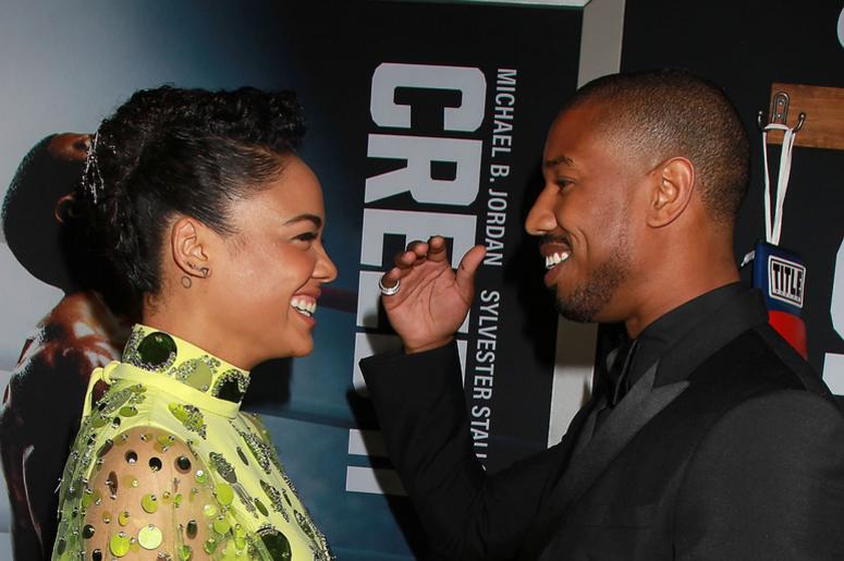 Michael B Jordan and Tessa Thompson Michael B Jordan and Tessa Thompson