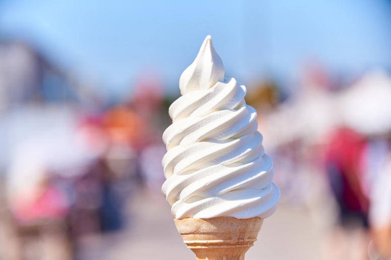 Soft serve ice cream cone. Soft serve ice cream cone.