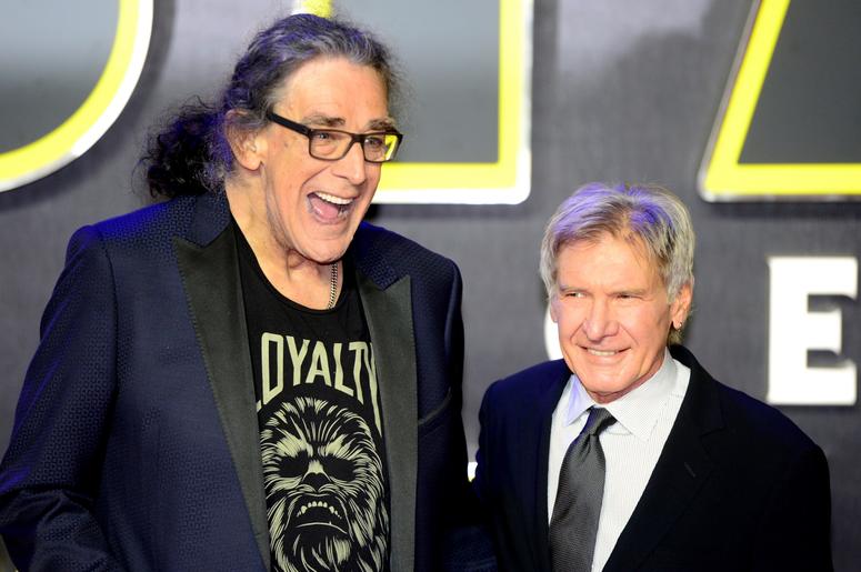 12/16/2015 - Peter Mayhew and Harrison Ford attending the Star Wars: The Force Awakens European Premiere held in Leicester Square, London. PRESS ASSOCIATION Photo. See PA story SHOWBIZ StarWars. Picture date: Wednesday December 16, 2015. Photo credit shou 12/16/2015 - Peter Mayhew and Harrison Ford attending the Star Wars: The Force Awakens European Premiere held in Leicester Square, London. PRESS ASSOCIATION Photo. See PA story SHOWBIZ StarWars. Picture date: Wednesday December 16, 2015. Photo credit shou