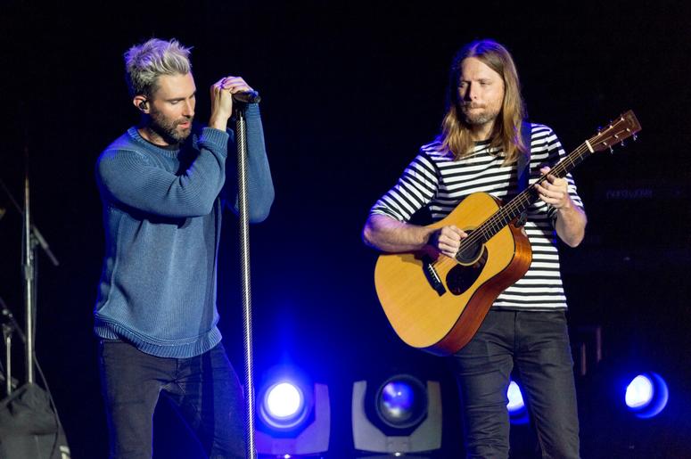 Adam Levine and James Valentine of Maroon 5 during the BottleRock Napa Valley Music Festival on May 26, 2017, in Napa, California (Photo by Daniel DeSlover/imageSPACE) *** Please Use Credit from Credit Field *** Adam Levine and James Valentine of Maroon 5 during the BottleRock Napa Valley Music Festival on May 26, 2017, in Napa, California (Photo by Daniel DeSlover/imageSPACE) *** Please Use Credit from Credit Field ***