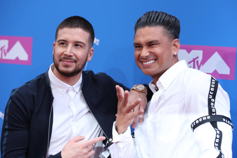 Vinny Guadagnino and Pauly D walking on the red carpet at The 2018 MTV Video Music Awards held at Radio City Music Hall in New York, NY on August 20, 2018. (Photo by Anthony Behar/Sipa USA) Vinny Guadagnino and Pauly D walking on the red carpet at The 2018 MTV Video Music Awards held at Radio City Music Hall in New York, NY on August 20, 2018. (Photo by Anthony Behar/Sipa USA)