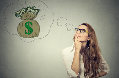 Woman Dreaming of Money