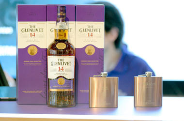 Glenlivet Whiskey glenlivet whiskey and flasks
