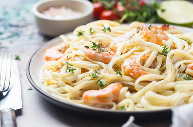 Shrimp Alfredo Pasta With Shrimp